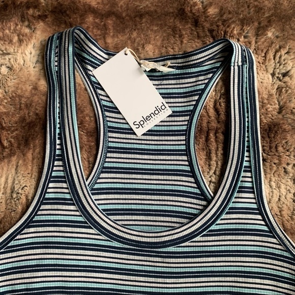 Splendid Collection Racerback Blue Striped Dress - Picture 3 of 5
